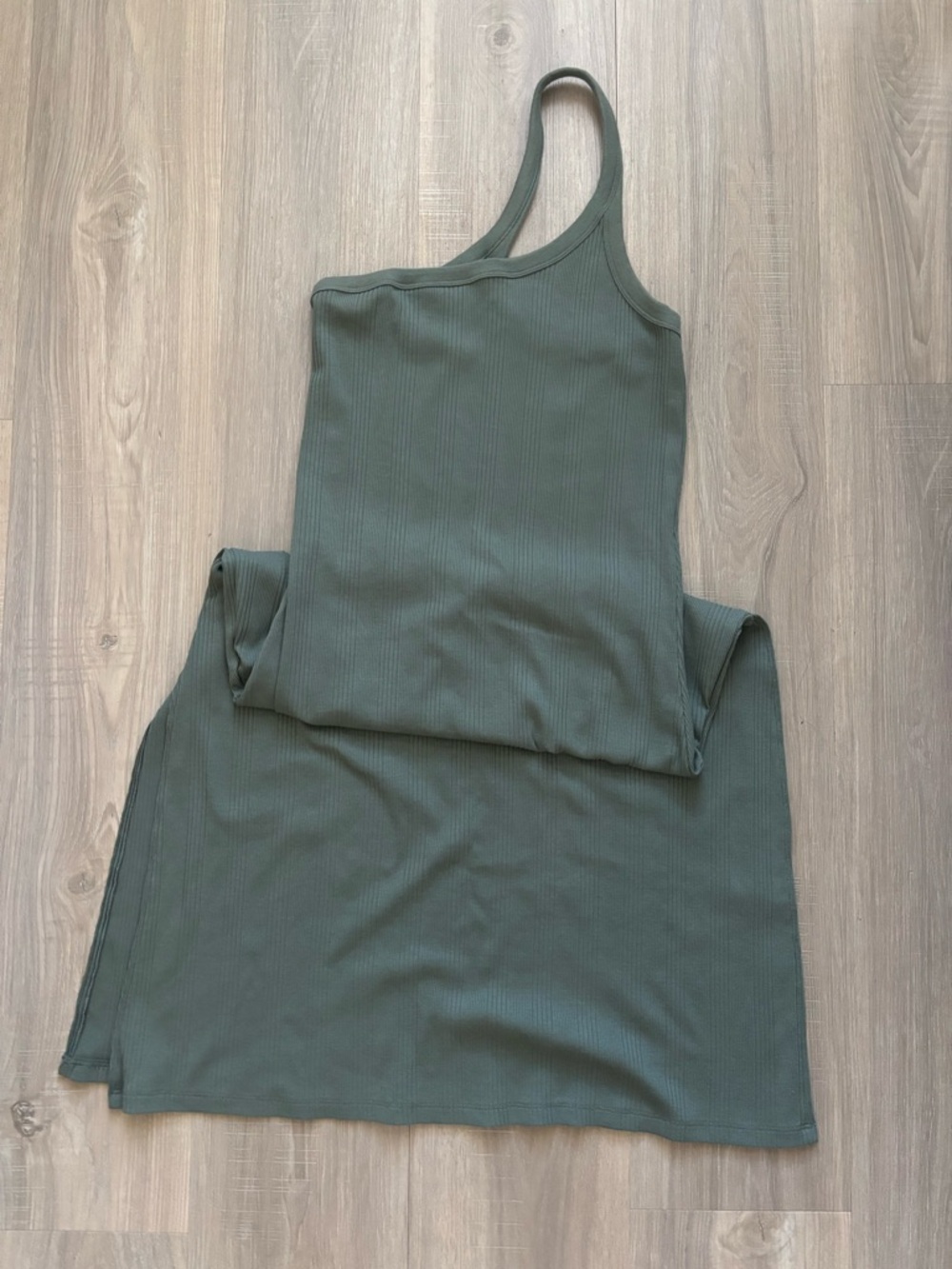 Aerie One-Shoulder Ribbed Tank Midi Dress
